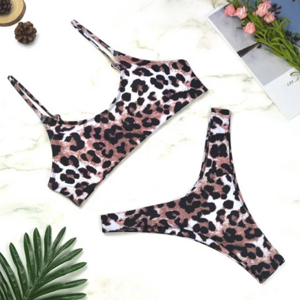 Leopard Print Cheeky Bottom Bikini Darker Shade - Picture 4 of 5